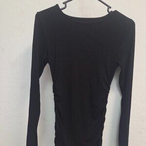 Womans Trendy Size Medium Black-Long sleeves bodycon Dress tie up sides